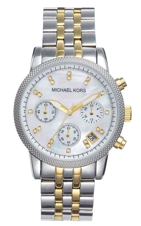 michael kors women's ritz mk5057 silver stainless steel quartz watch|Michael Kors 38 mm Chrono Ritz MK5057 Watch .